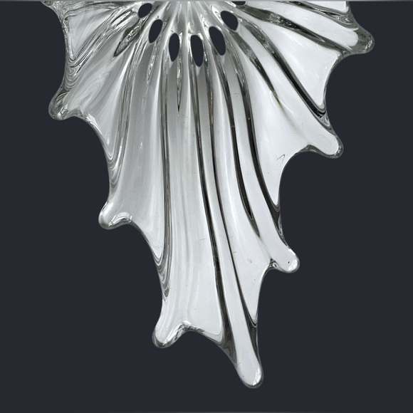 VINTAGE MCM Clear Pulled Glass Bowl Heavyweight Art Glass Unsigned - Picture 5 of 14